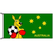 Fighting Kangaroo with Football Flag