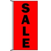 Sale Flag vertical black on red