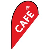 Cafe White Heart Small Red Teardrop Flag Kit