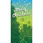 Merry Christmas Blue Green Vertical Flag