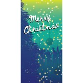 Merry Christmas Flag Teal Blue Vertical