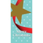 Merry Christmas Flag with Star Light Blue