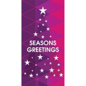 Seasons Greeting Tree with Stars Purple 900mm x 1800mm (Various FInishes)