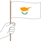 Cyprus Hand Flag Handwaver