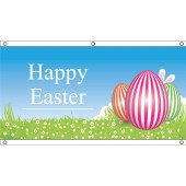 appy Easter Flag 3 Eggs- Eyelet Finish 1500mm x 750mm