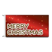 Merry Christmas Flag with Santa in Sleigh