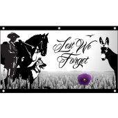 Lest We Forget Animals Horizontal Eyelet Flag