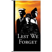 Lest We Forget Tri Services Vertical Eyelet Flag