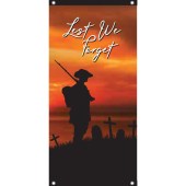 Lest We Forget Soldier Sunset Background Vertical Eyelet Flag