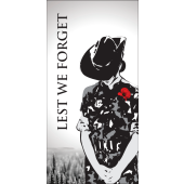 Lest We Forget Female Soldier Vertical Flag 900 x 1800mm