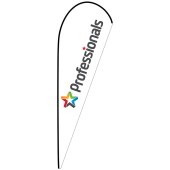 Professionals White Teardrop Flag