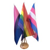 LGBT Desk Flag Set with3 Hole Base