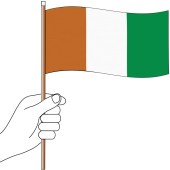 Ivory Coast Handwaver Flag 300mm x 150mm (Knitted)