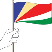 Seychelles Handwaver Flag 300mm x 150mm (Knitted)