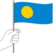 Palau Hand Flag Handwaver