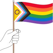 Intersex Inclusive Progress Pride Flag Handwaver Paper