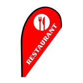 Restaurant Small Red Teardrop Flag Kit