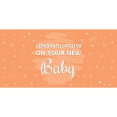 Congratulations on Your New Baby Orange  Flag 1800mm x 900mm (Knitted) 