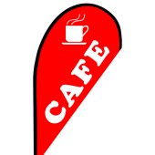 Cafe Small Teardrop Flag 980mm x 1850mm (Knitted)