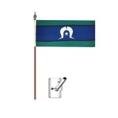 Torres Strait Islander Flag Bracket and Pole Kit 900mm x 450mm (Knitted)