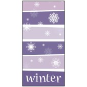 Winter Snowflakes Purple Stripes Flag 900mm x 1800mm (Knitted)