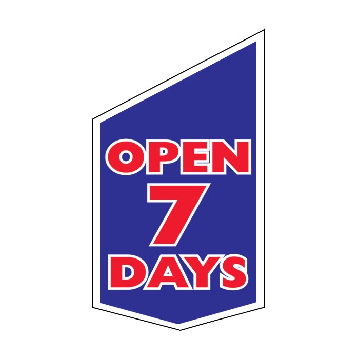 Open 7 day shop front banner