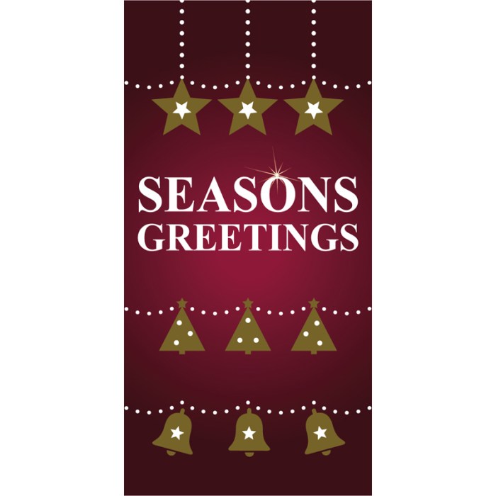 Christmas Flag Dark Red Seasons Greetings  (96)