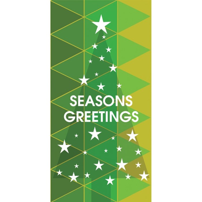 Seasons Greeting Tree with Stars Green 900mm x 1800mm (Various FInishes)