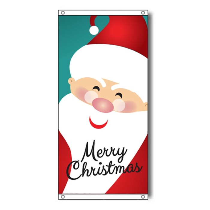 Merry Christmas Flag with Santa. Eyelet finish.