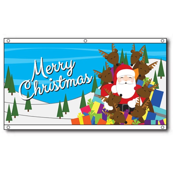 Merry Christmas Santa Sleigh flag, eyelet finish