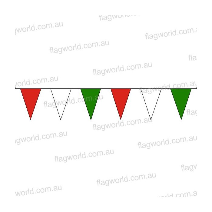 Pennant Bunting Red, White, Green