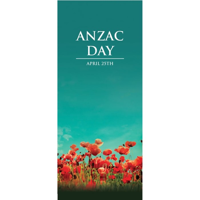 ANZAC Day Flag - Poppies in Field with Sky