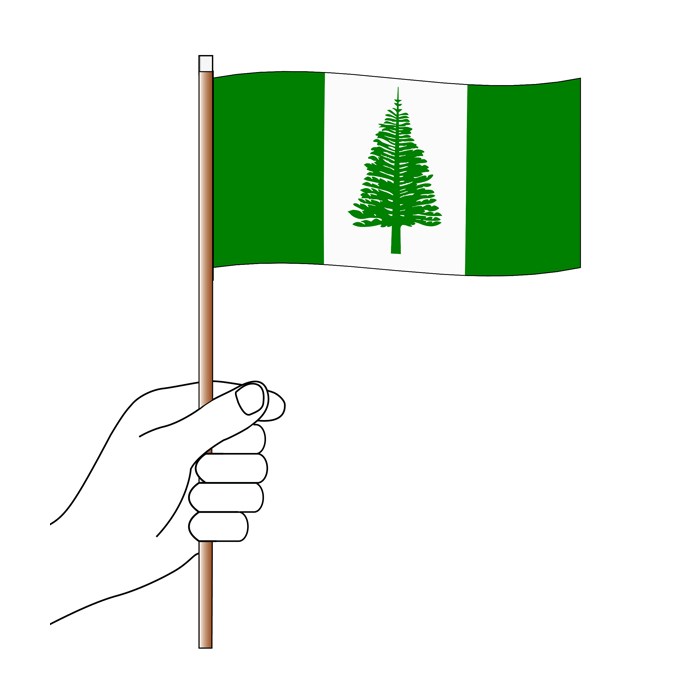 Norfolk Island Hand Flag Handwaver