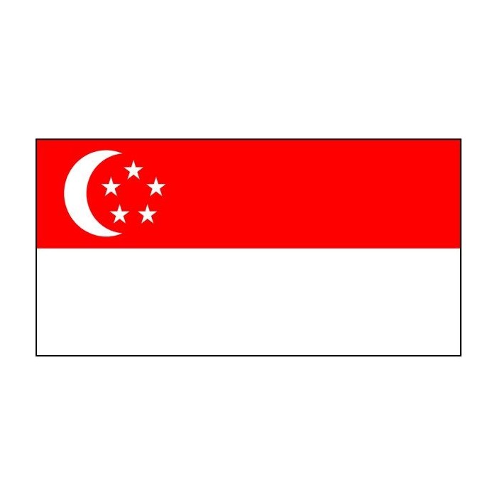 Singapore hand sewn flag, Singapore fully sewn flag