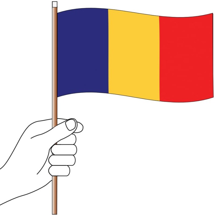 Chad Handwaver Flag 300mm x 150mm (Knitted)