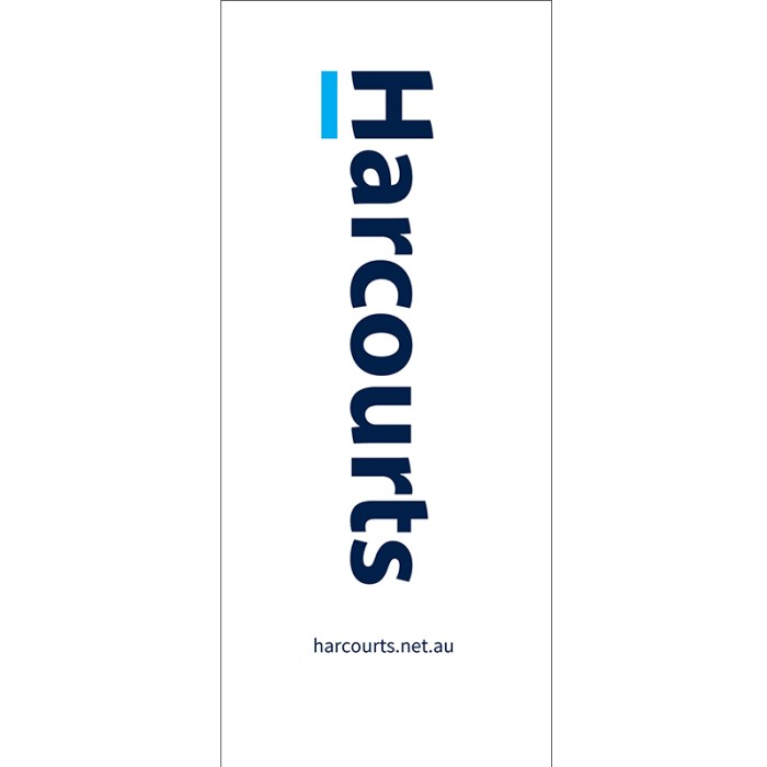 Harcourts white pull up banner design