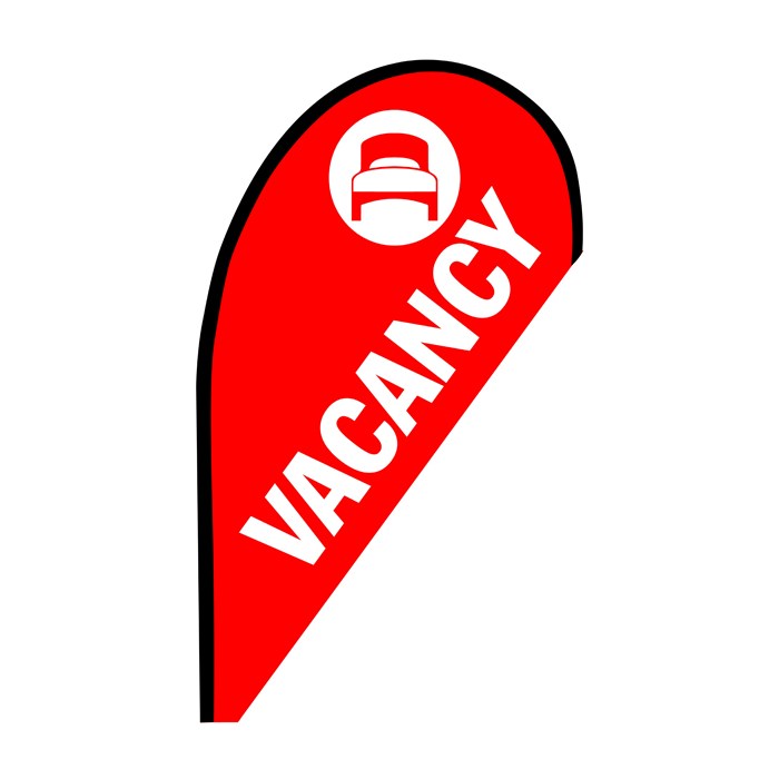 Vacancy Small Teardrop Flag