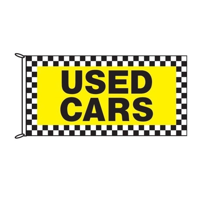 Used Cars Chequered Border Flag