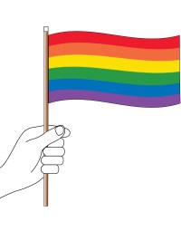 Rainbow Hand Handwaver Flag